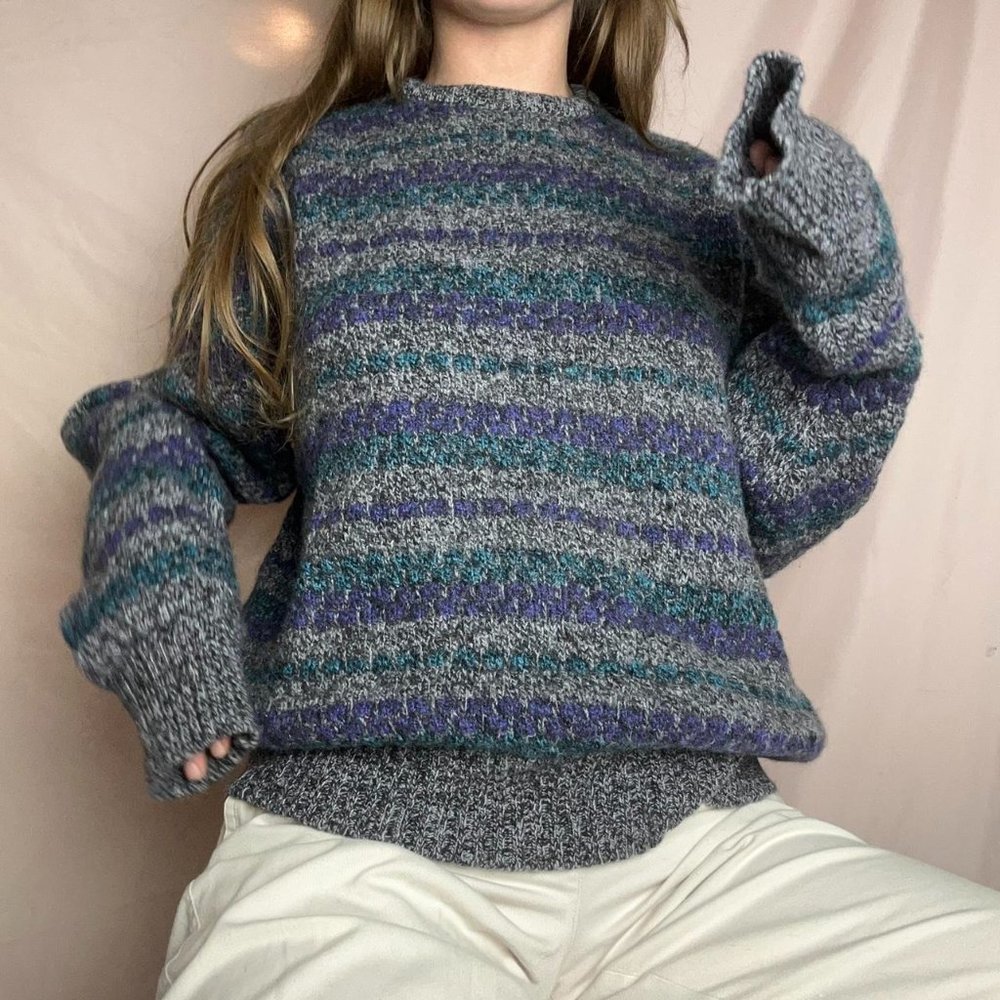 Vintage Harbor Club fisherman striped fisherman sweater